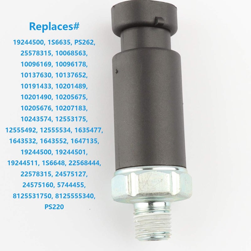 TeileHaus Oil Pressure Sensor Switch Sending Unit 19244500 1S6635 PS262 Compatible with Cadillac Chevy Astro C1500 K1500 Pickup G10 Suburban S10 Blazer Tahoe Express GMC Savana Sonoma Oldsmobile - Image 2